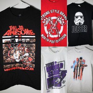 Lot of 5 Wrestling TShirts Small Size - Miz Awesome Titus Jay White Star Wars Jo